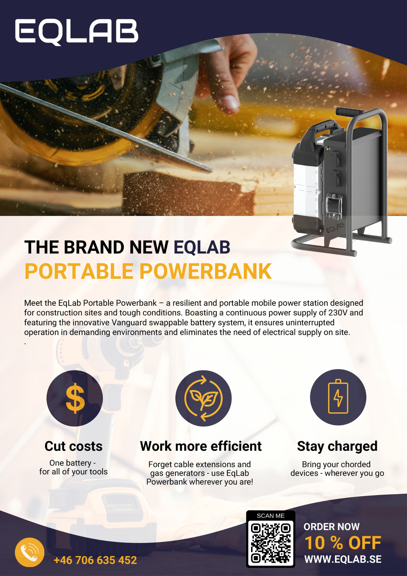 Powerbank Inverter 230V + Vanguard Battery